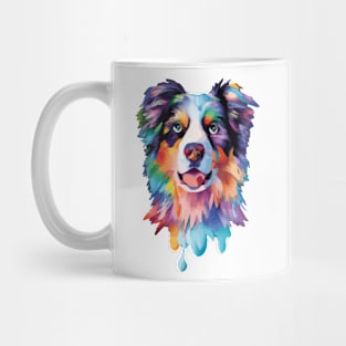 Colourful Australian Shepherd Dog Mug